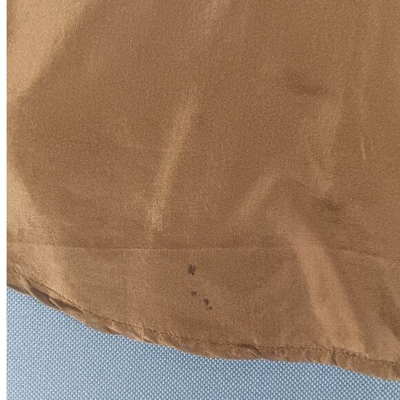 The Limited Brown Satin Button Up Shirt Women’s M Polished Workcore Retro - Picture 2 of 7